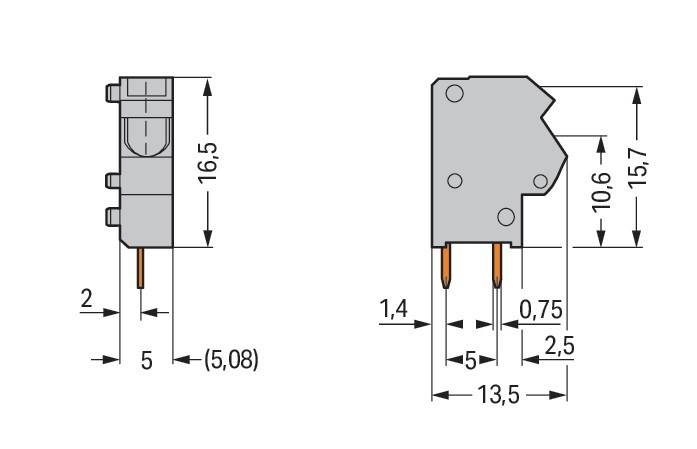 WAGO GmbH & Co. KG 2LeiterLeiterplattenklemme 254-806