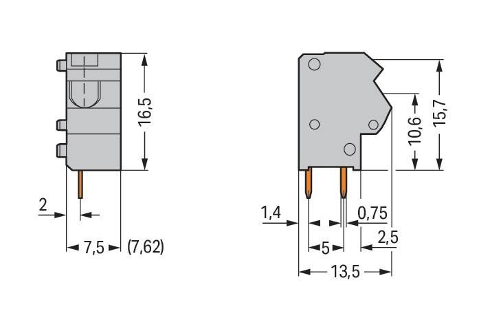 WAGO GmbH & Co. KG 2LeiterLeiterplattenklemme 254-811