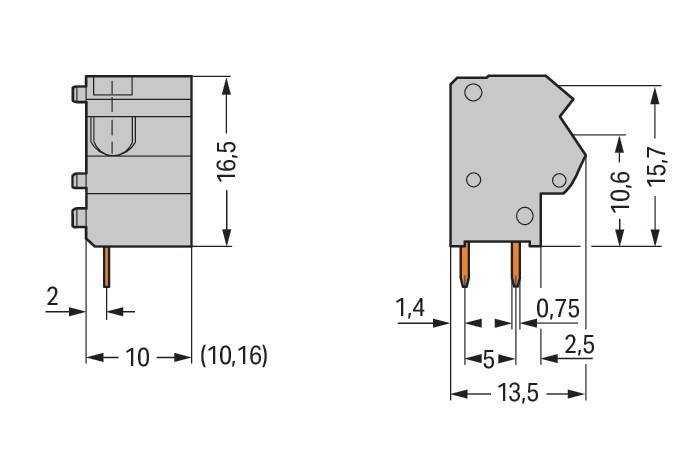 WAGO GmbH & Co. KG 2LeiterLeiterplattenklemme 254-824