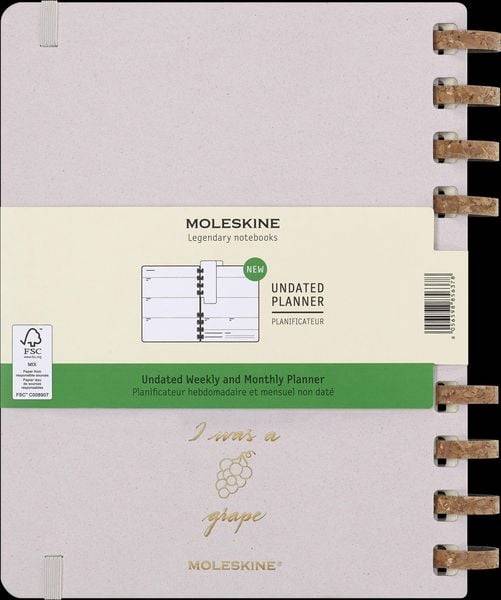 Moleskine Undatierter Life Kalender Mit Spiralbindung, Xl, Wochen-Monatskalender, Fester Einband, Crush Grape
