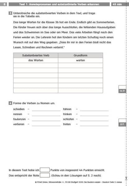 Deutsch-Tests 3. Klasse