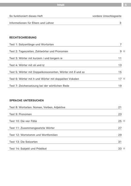 Deutsch-Tests 4. Klasse