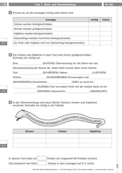 Deutsch-Tests 4. Klasse