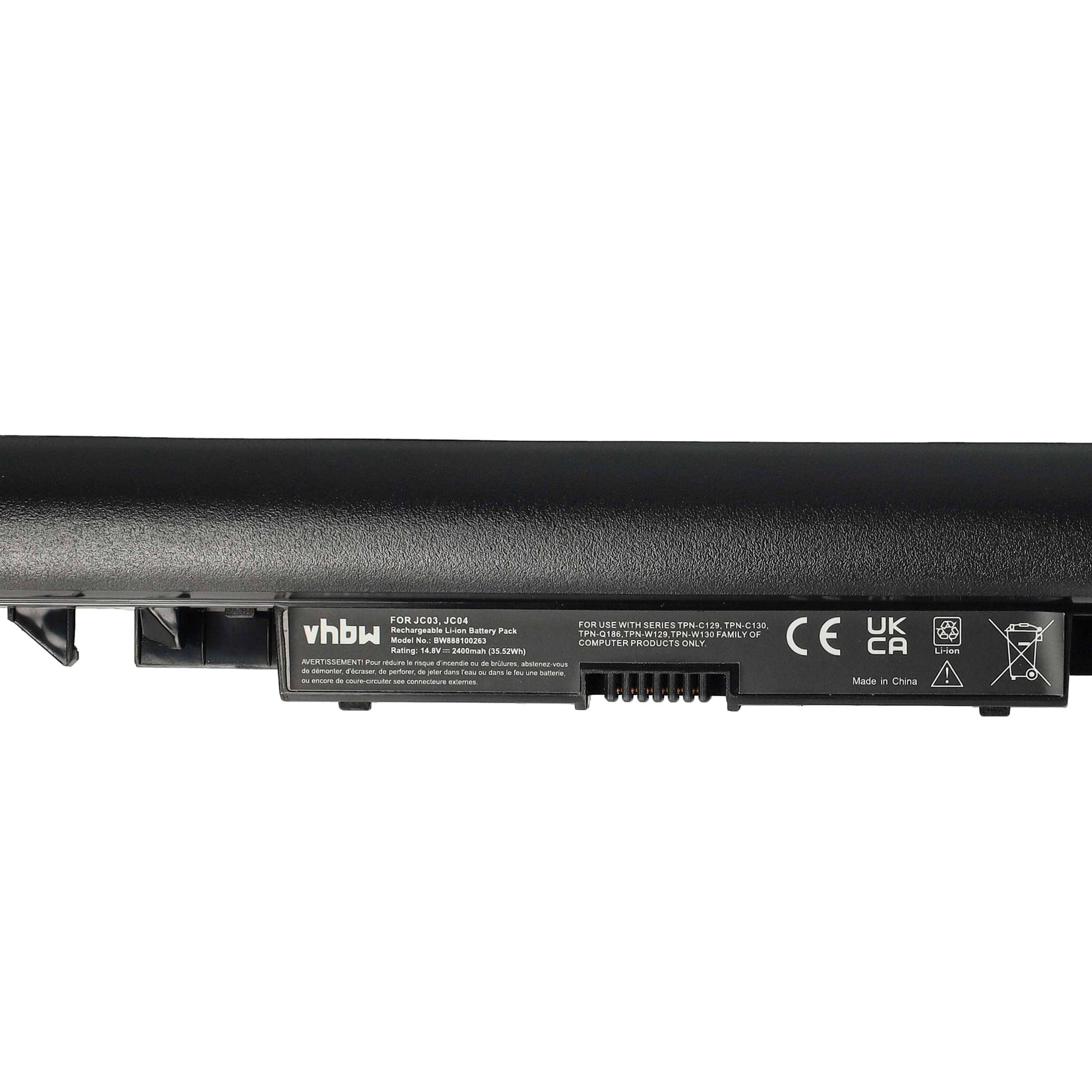 vhbw Akku kompatibel mit HP Pavilion 15-BS581ND, 15-BS763TX, 15-BW000NG, 15-BS705TX, 15-BS752TX Notebook (2400 mAh, 14,8 V, Li-Ion)
