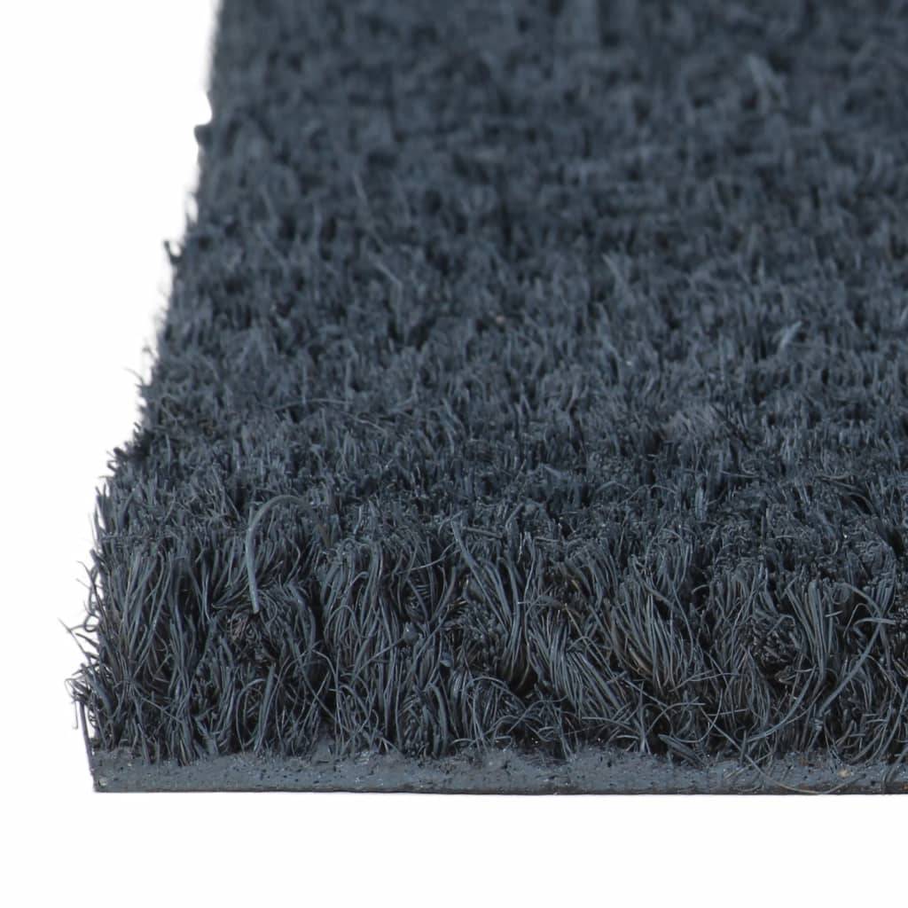 vidaXL Fußmatte Dunkelgrau Halbrund 50x80 cm Kokosfaser Getuftet