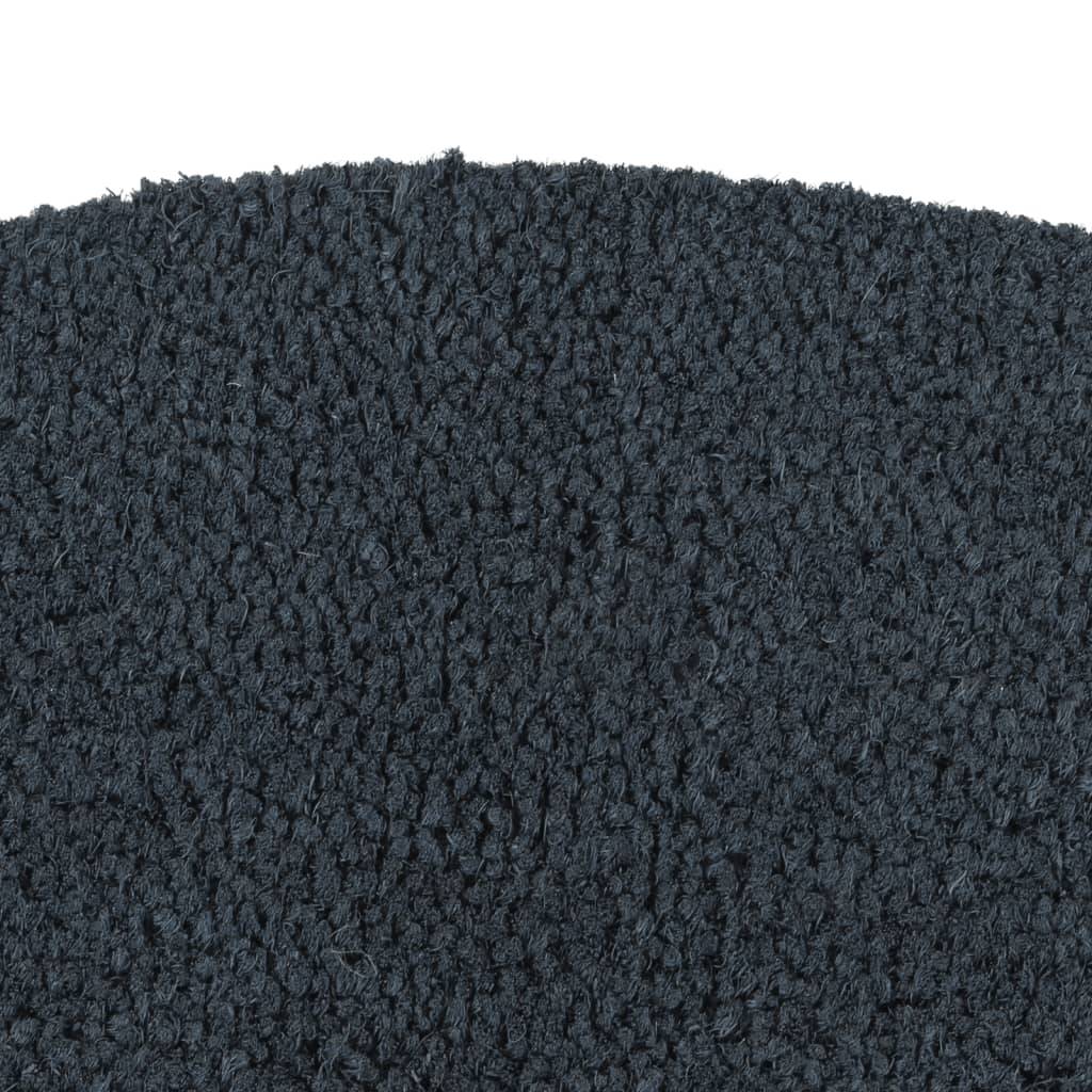 vidaXL Fußmatte Dunkelgrau Halbrund 50x80 cm Kokosfaser Getuftet