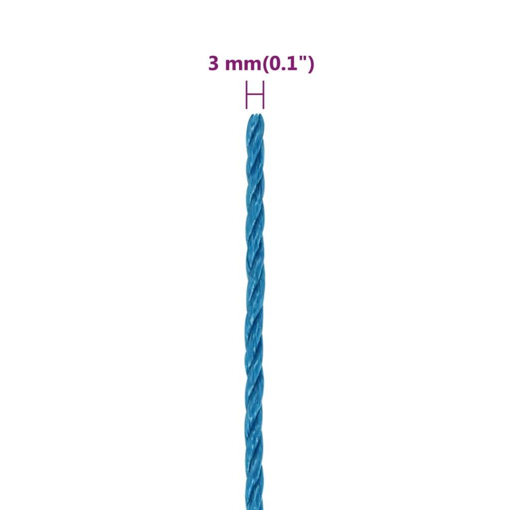 vidaXL Arbeitsseil Blau 3 mm 50 m Polypropylen