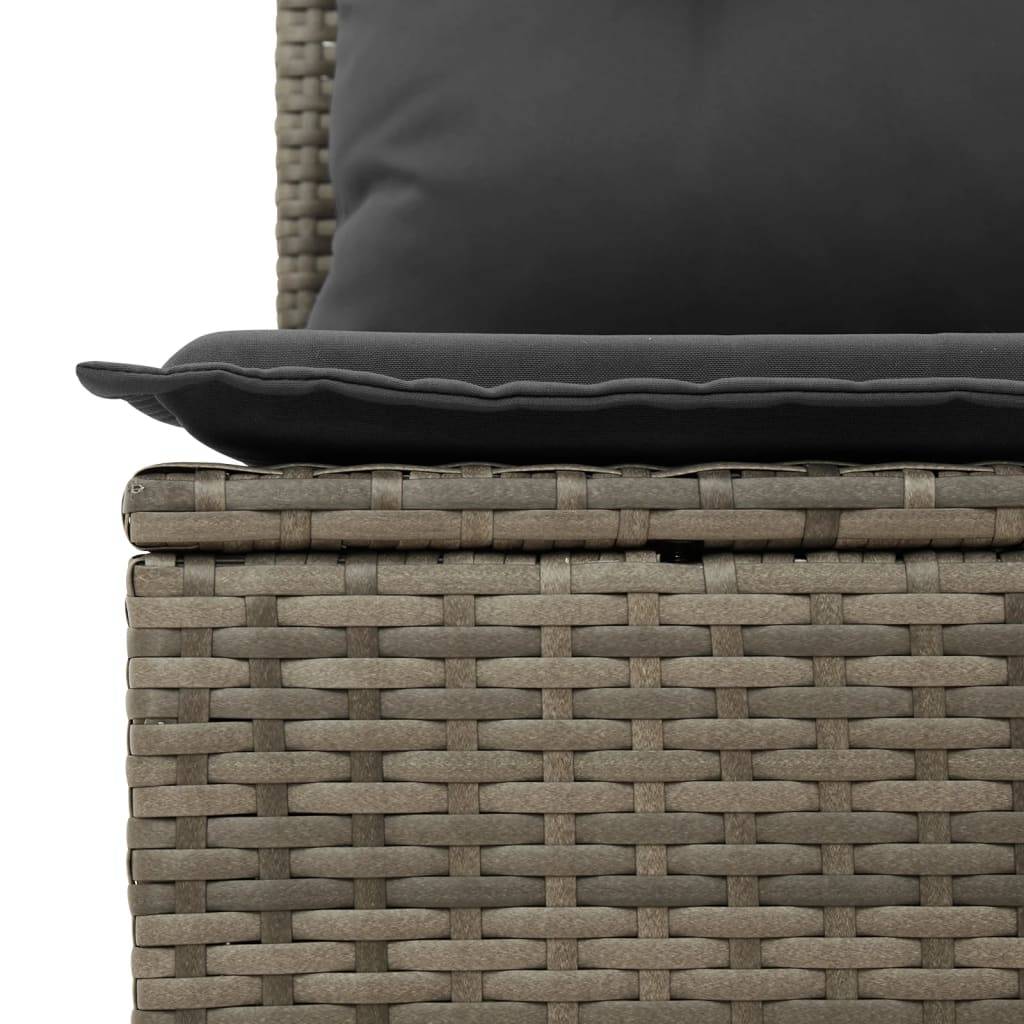 vidaXL 4-teiliges Gartensofa-Set mit Kissen, grau, Polyrattan
