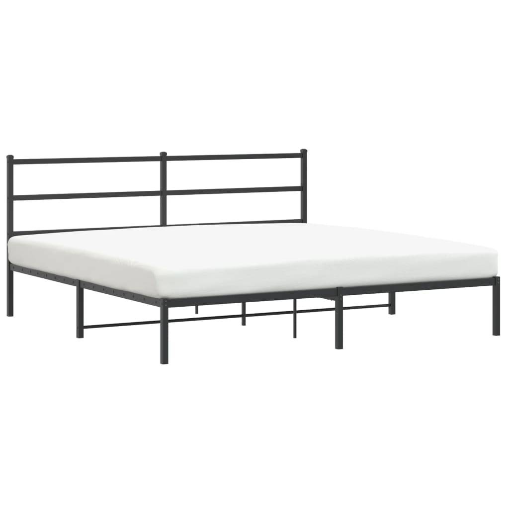 vidaXL Bettgestell mit Kopfteil Metall Schwarz 193x203 cm