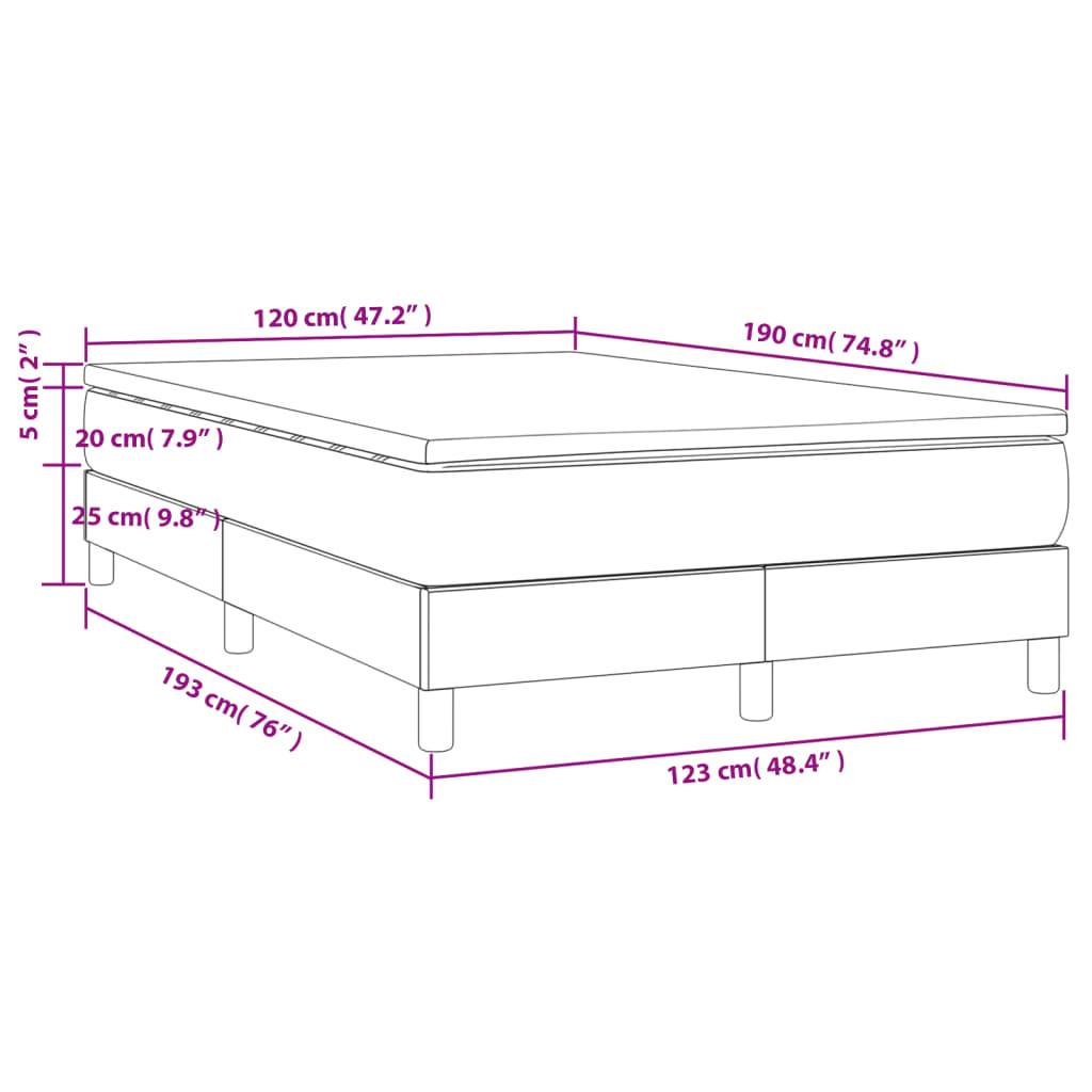vidaXL Boxspringbett mit Matratze Schwarz 120x190 cm Stoff