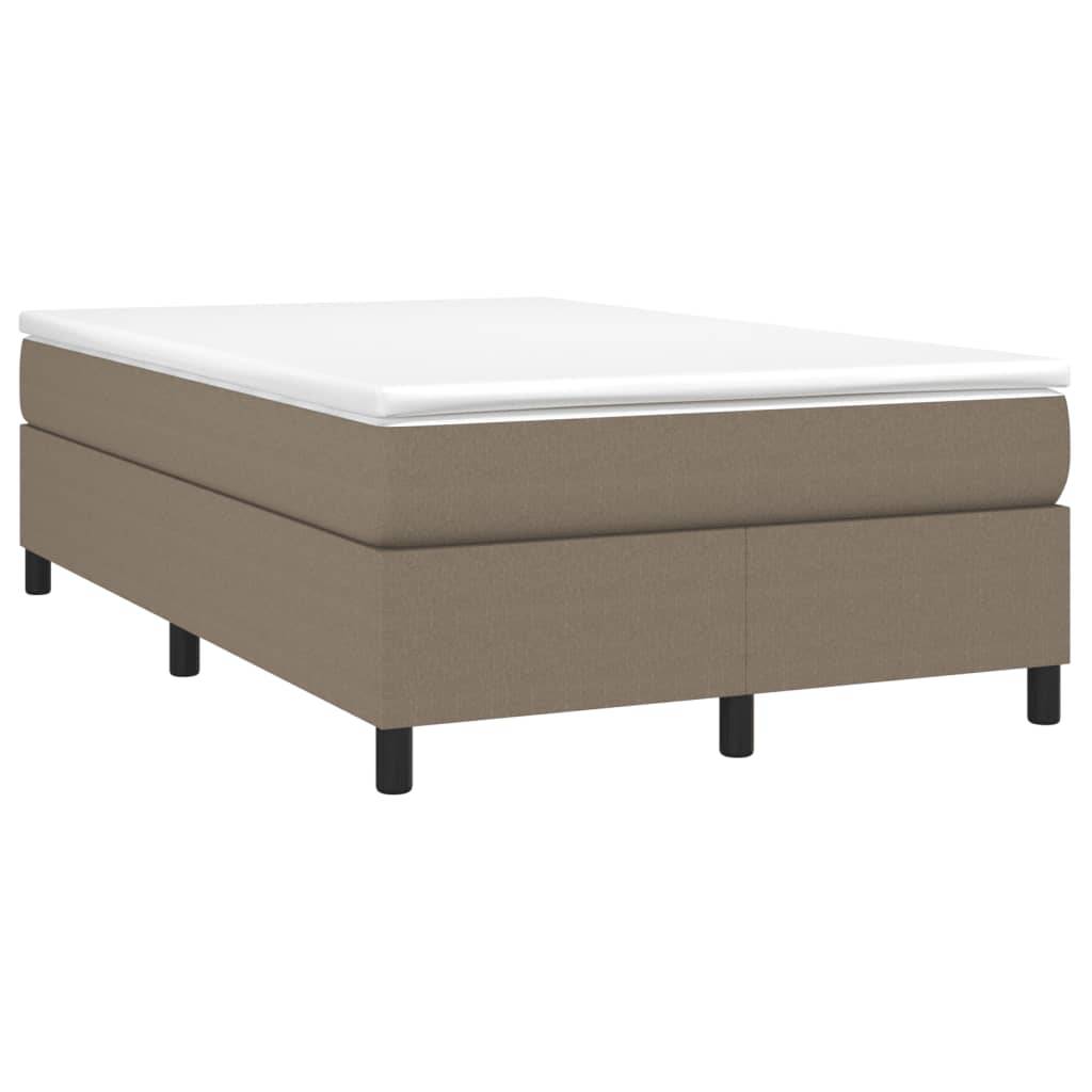 vidaXL Boxspringbett mit Matratze Taupe 120x190 cm Stoff