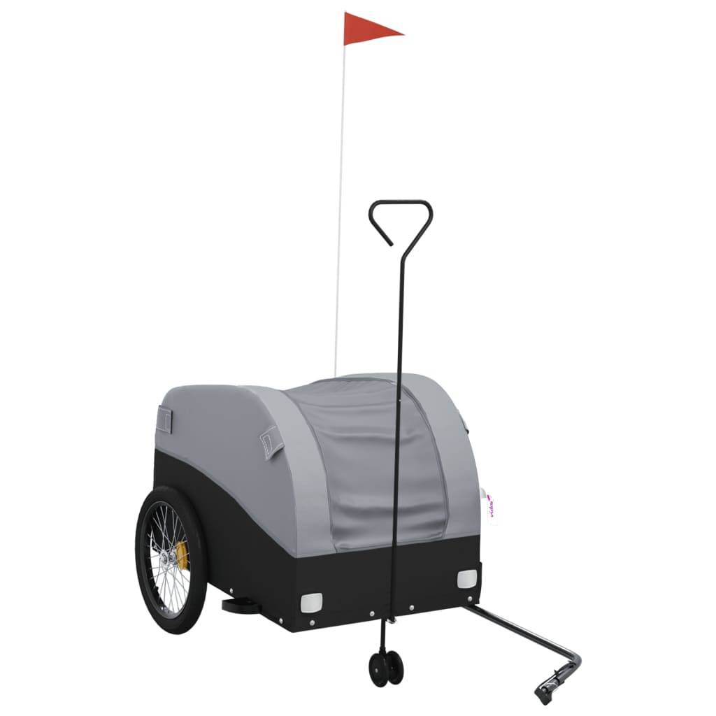 vidaXL Fahrradanhänger Schwarz und Grau 45 kg Eisen