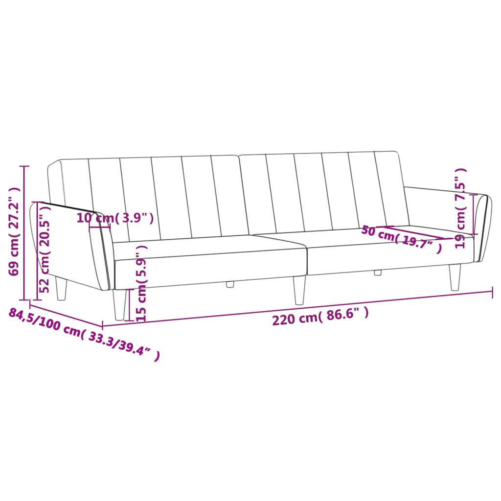 vidaXL Schlafsofa 2-Sitzer Gelb Samt