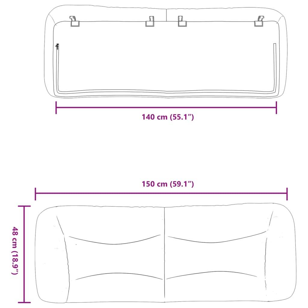 vidaXL Kopfteil-Kissen "Hvar" Dunkelgrau 140 cm Stoff