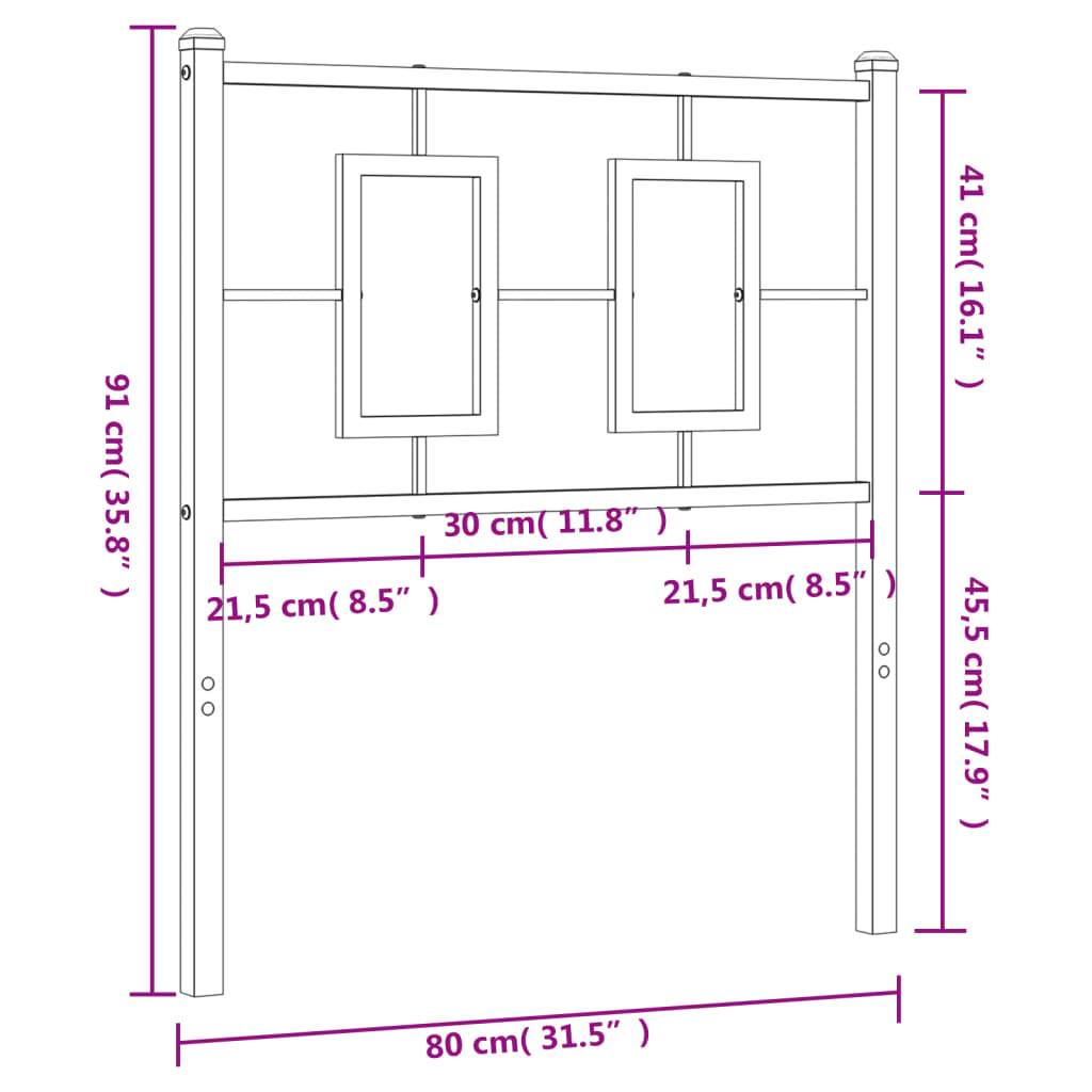 vidaXL Kopfteil Metall Schwarz 75 cm