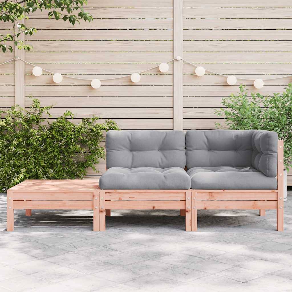 vidaXL Gartensofa mit Kissen und Fußhocker Massivholz Douglasie