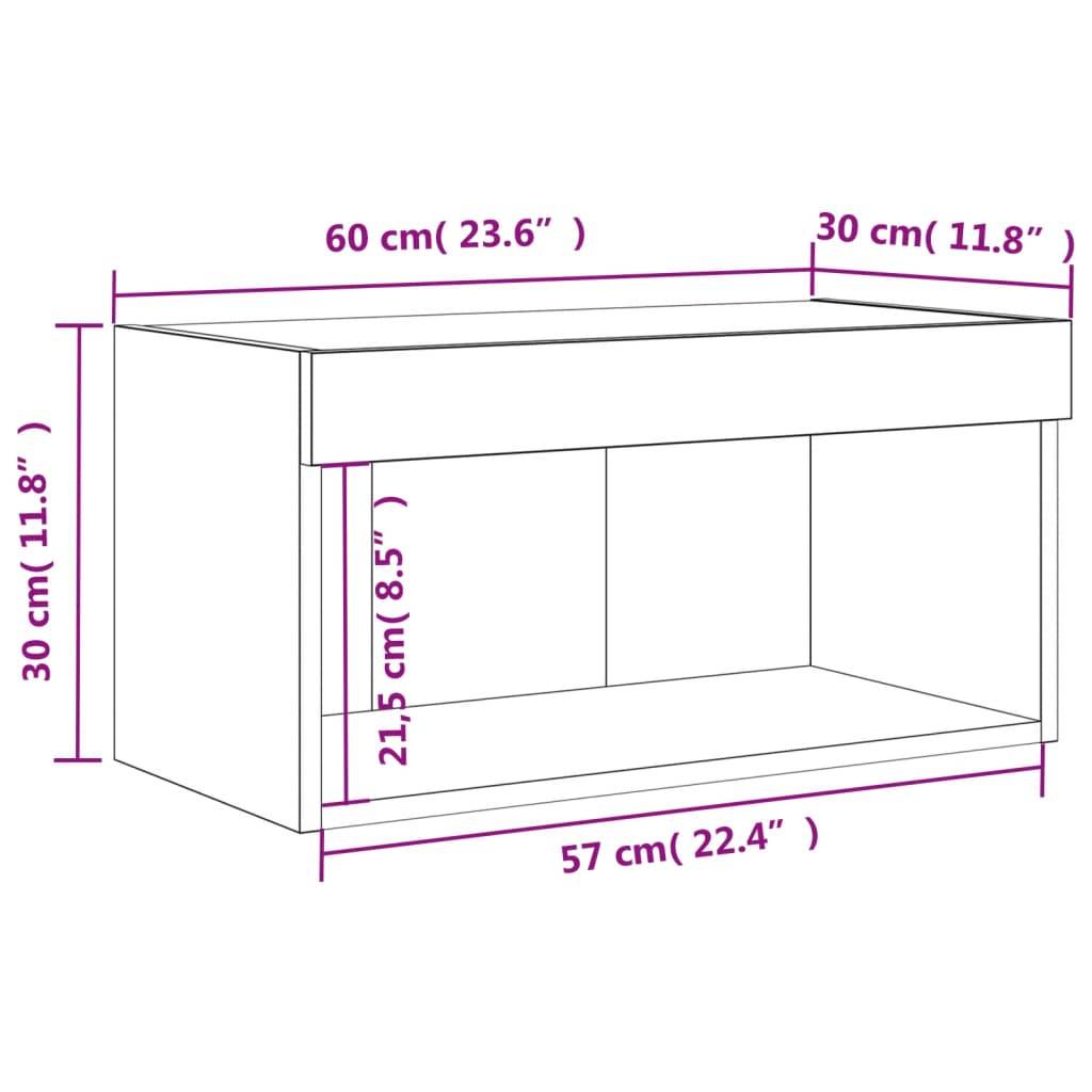 vidaXL TV-Schrank mit LED-Leuchten Weiß 60x30x30 cm