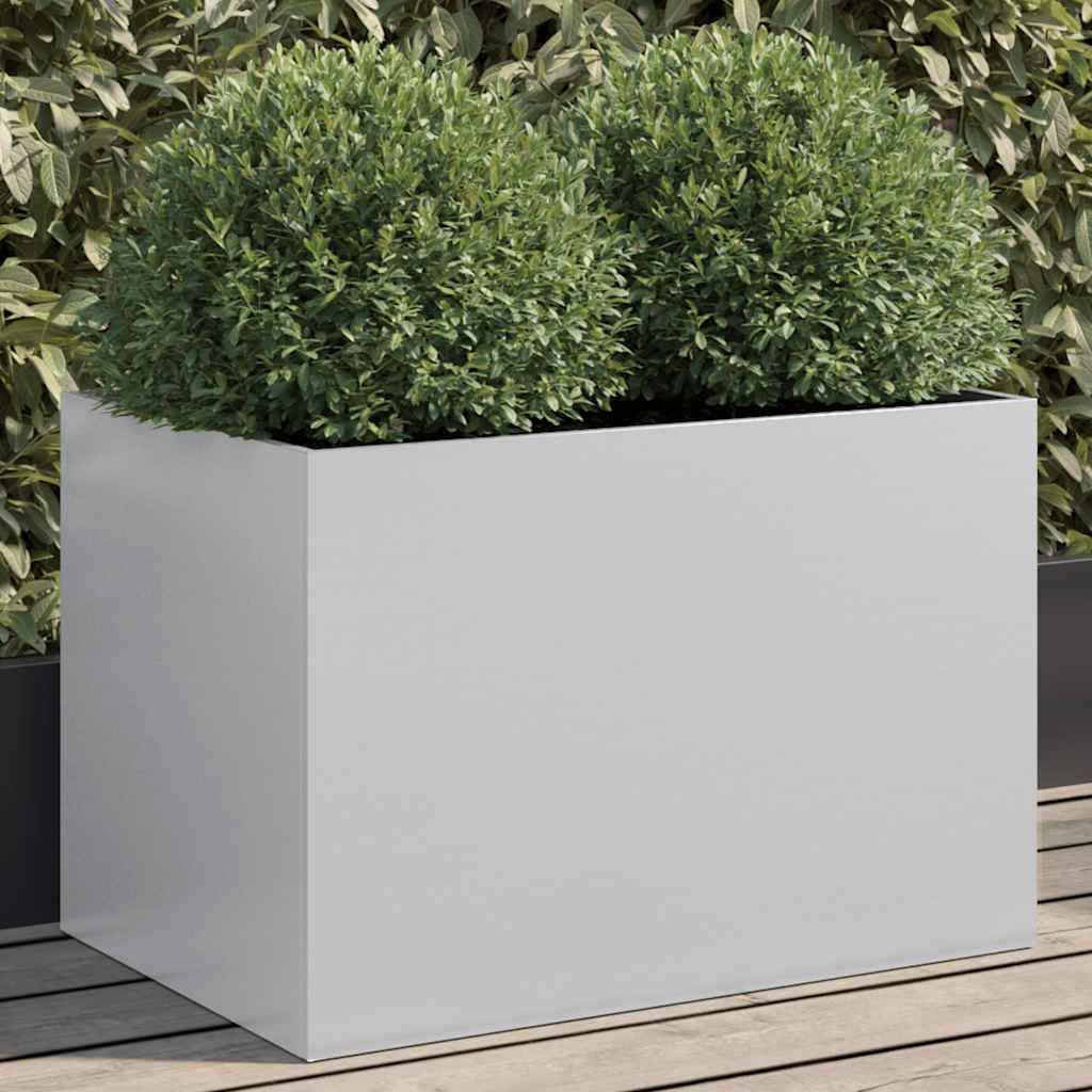 vidaXL Pflanzkübel Silbern 62x40x39 cm Verzinkter Stahl