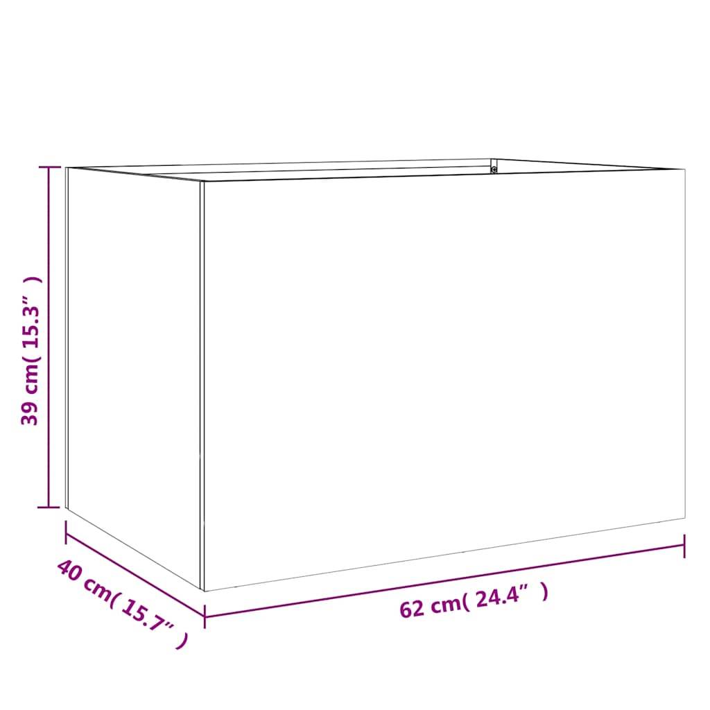 vidaXL Pflanzkübel Silbern 62x40x39 cm Verzinkter Stahl