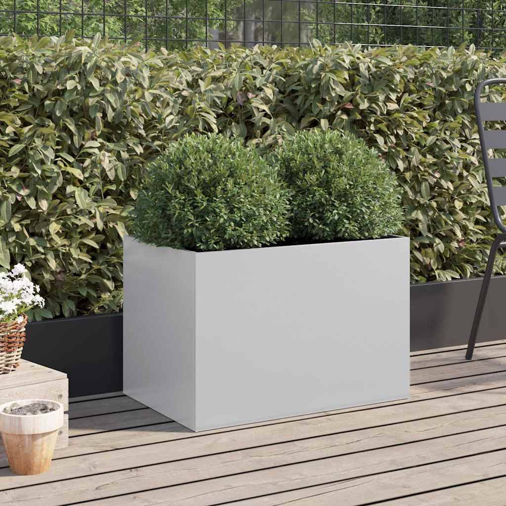 vidaXL Pflanzkübel Silbern 62x40x39 cm Verzinkter Stahl