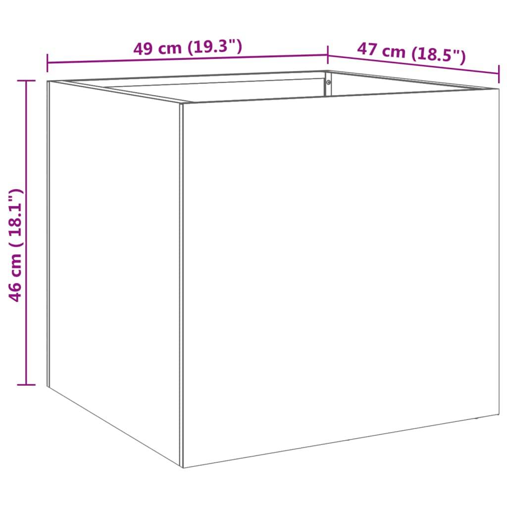 vidaXL Pflanzkübel Silbern 49x47x46 cm Edelstahl