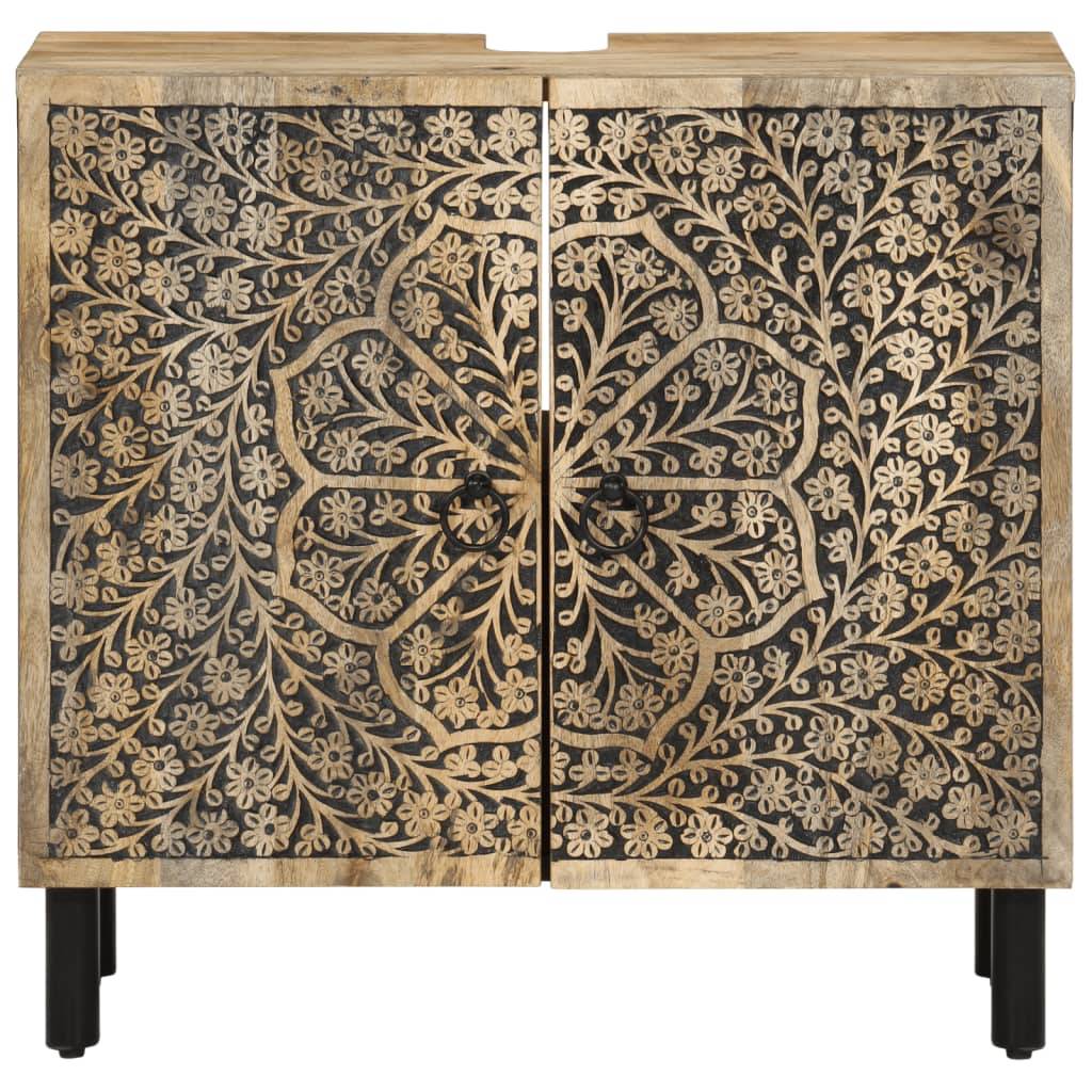 vidaXL Waschbeckenunterschrank 62x33x58 cm Massivholz Mango