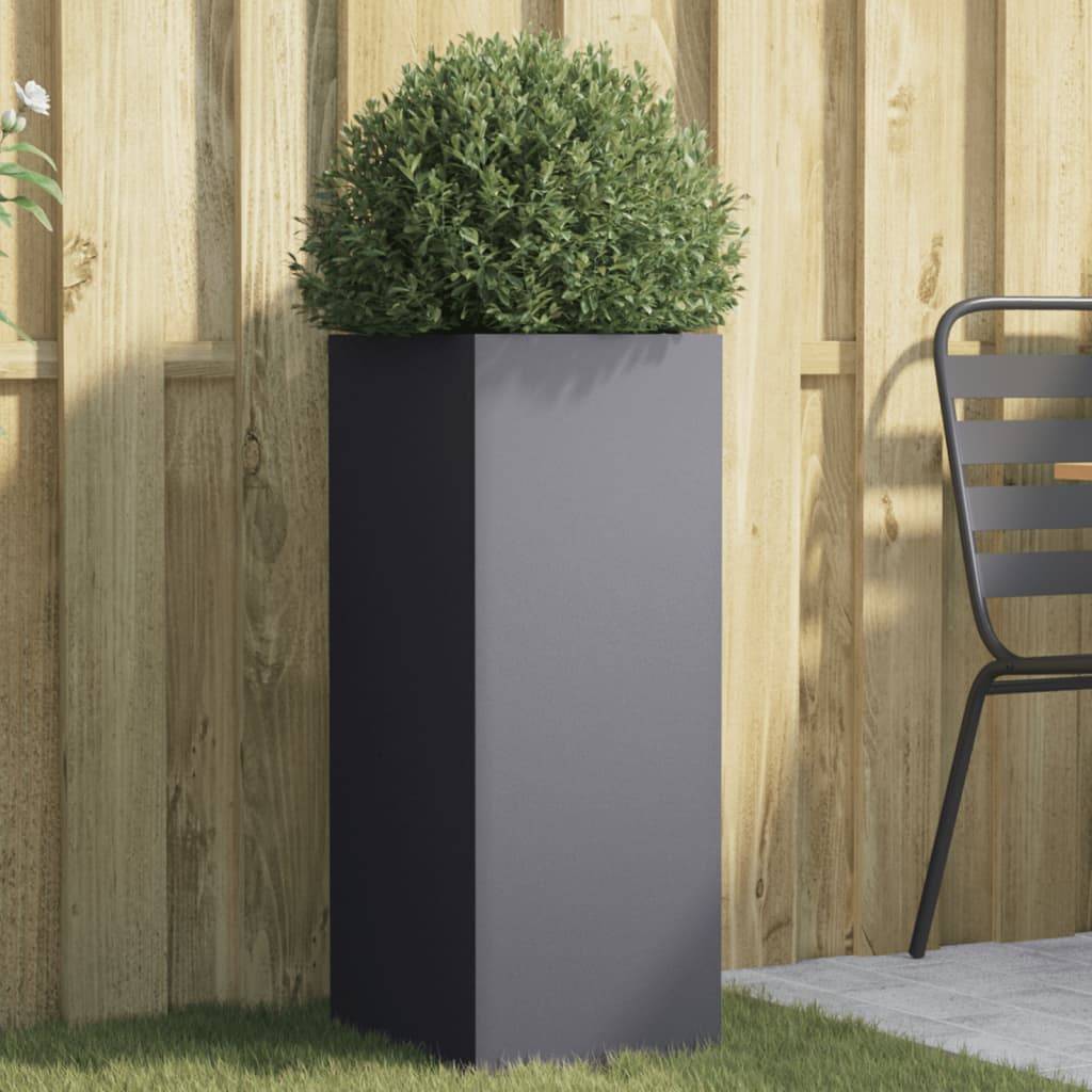vidaXL Pflanzkübel Anthrazit 32x29x75 cm Stahl