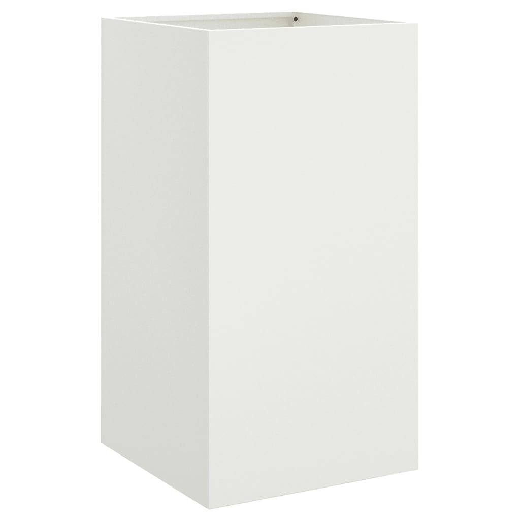 vidaXL Pflanzkübel Weiß 42x38x75 cm Stahl