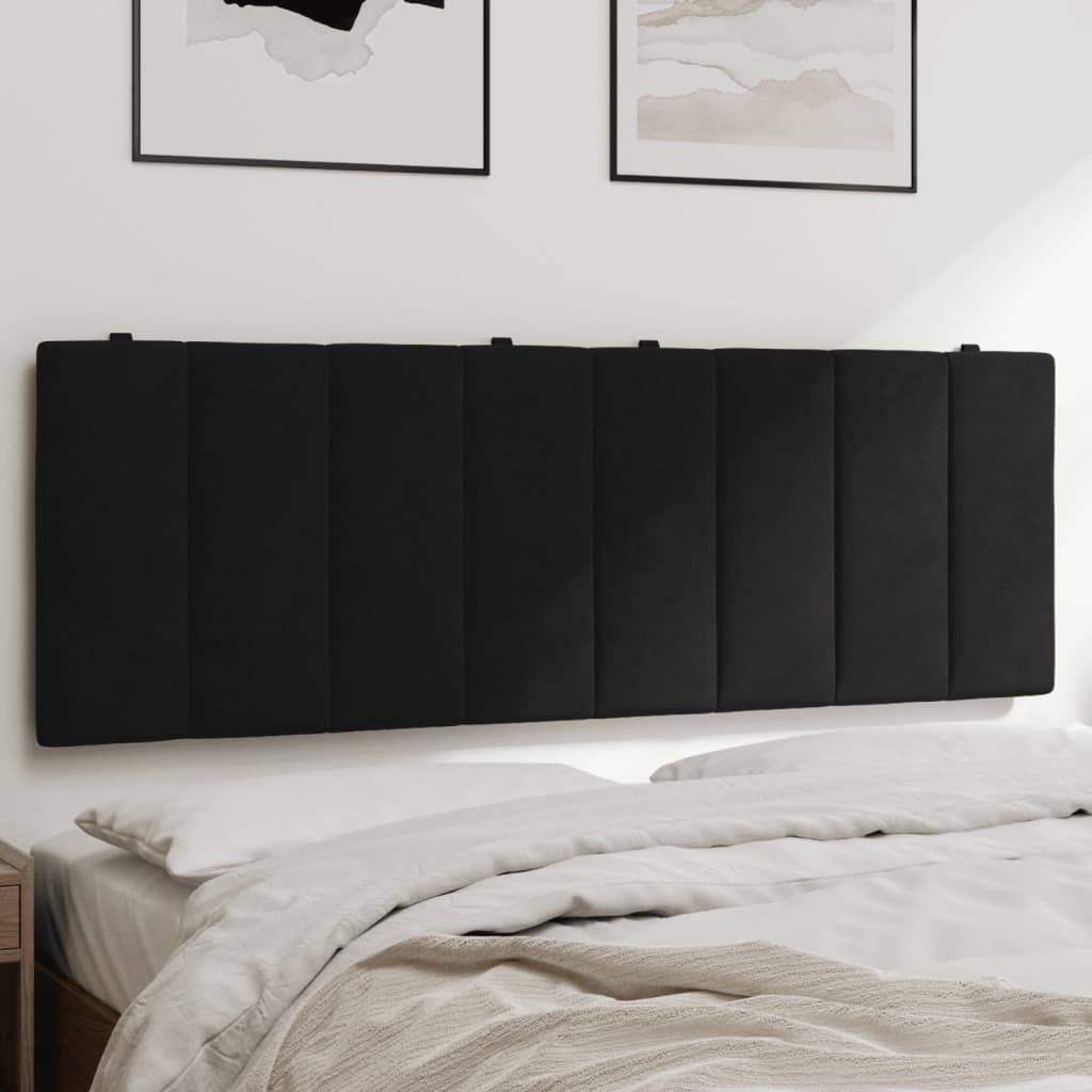 vidaXL Kopfteil-Kissen "Hanko" Schwarz 140 cm Samt