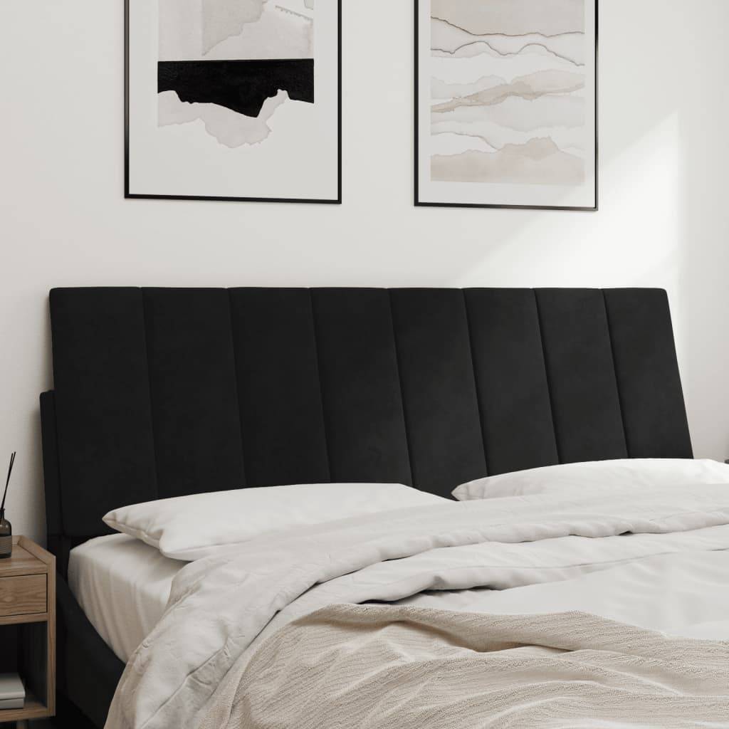 vidaXL Kopfteil-Kissen "Hanko" Schwarz 140 cm Samt