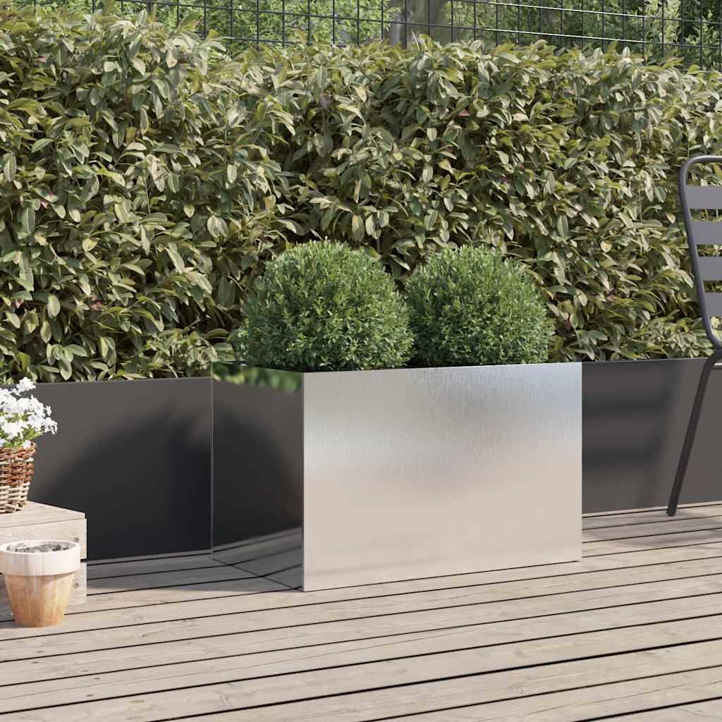 vidaXL Pflanzkübel Silbern 62x40x39 cm Edelstahl