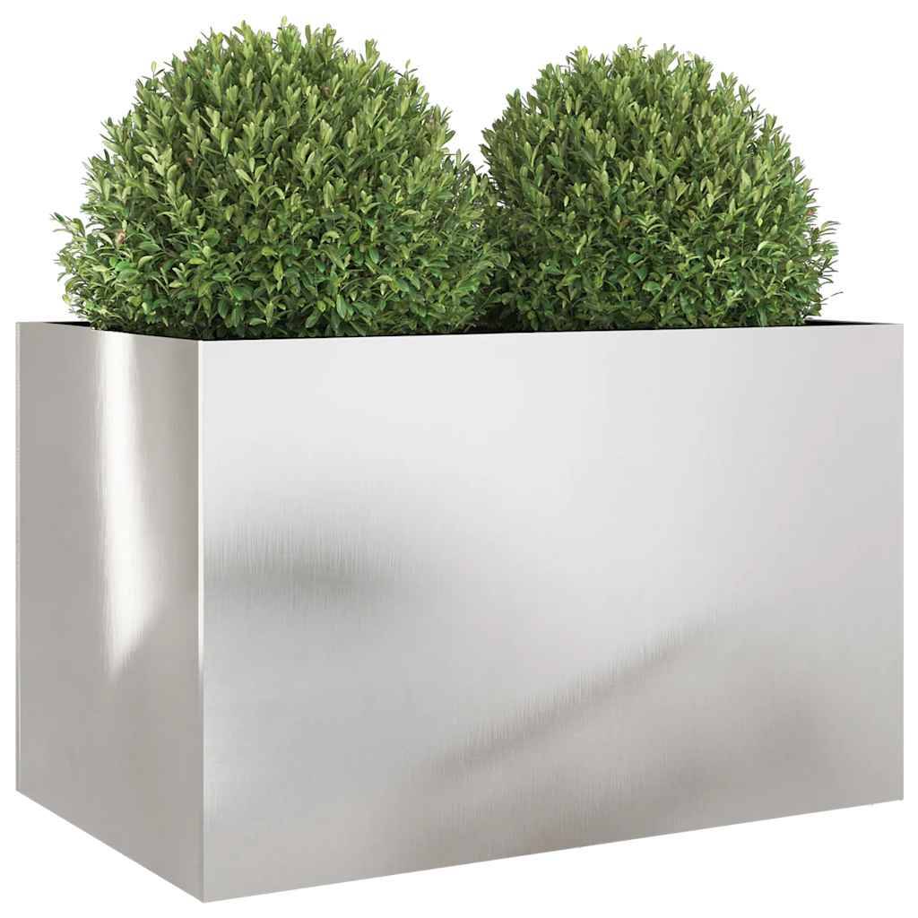 vidaXL Pflanzkübel Silbern 62x40x39 cm Edelstahl