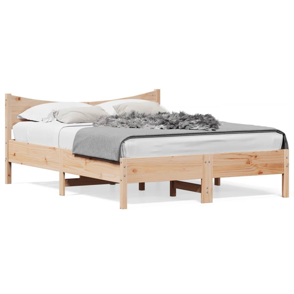 vidaXL Massivholzbett ohne Matratze 135x190 cm Kiefernholz