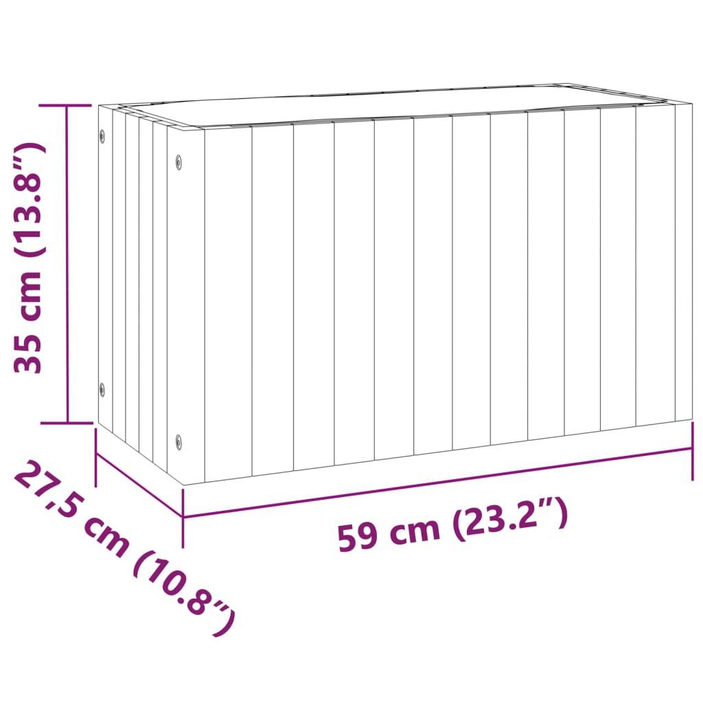 vidaXL Pflanzkübel 59x27,5x35 cm Massivholz Akazie
