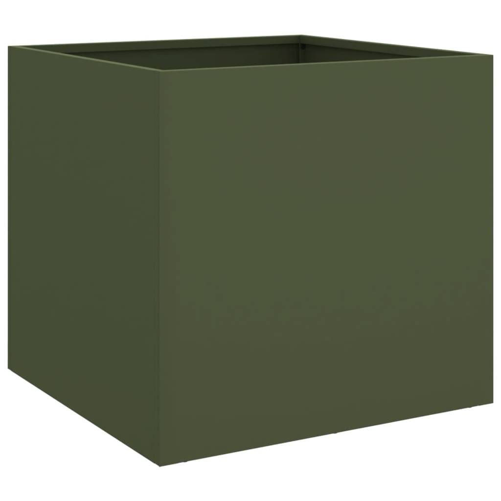 vidaXL Pflanzkübel Olivgrün 49x47x46 cm Stahl