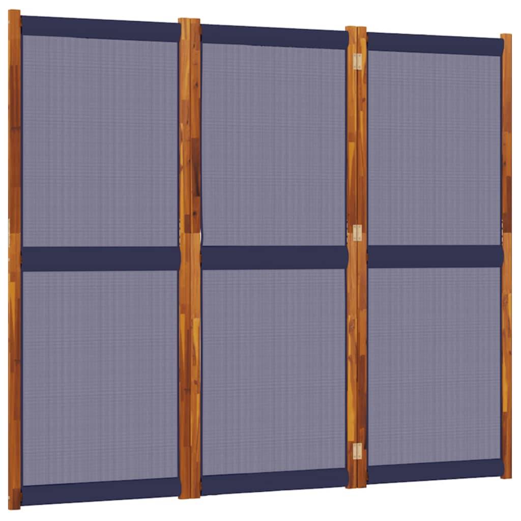 vidaXL 3-tlg. Paravent Dunkelblau 210x180 cm