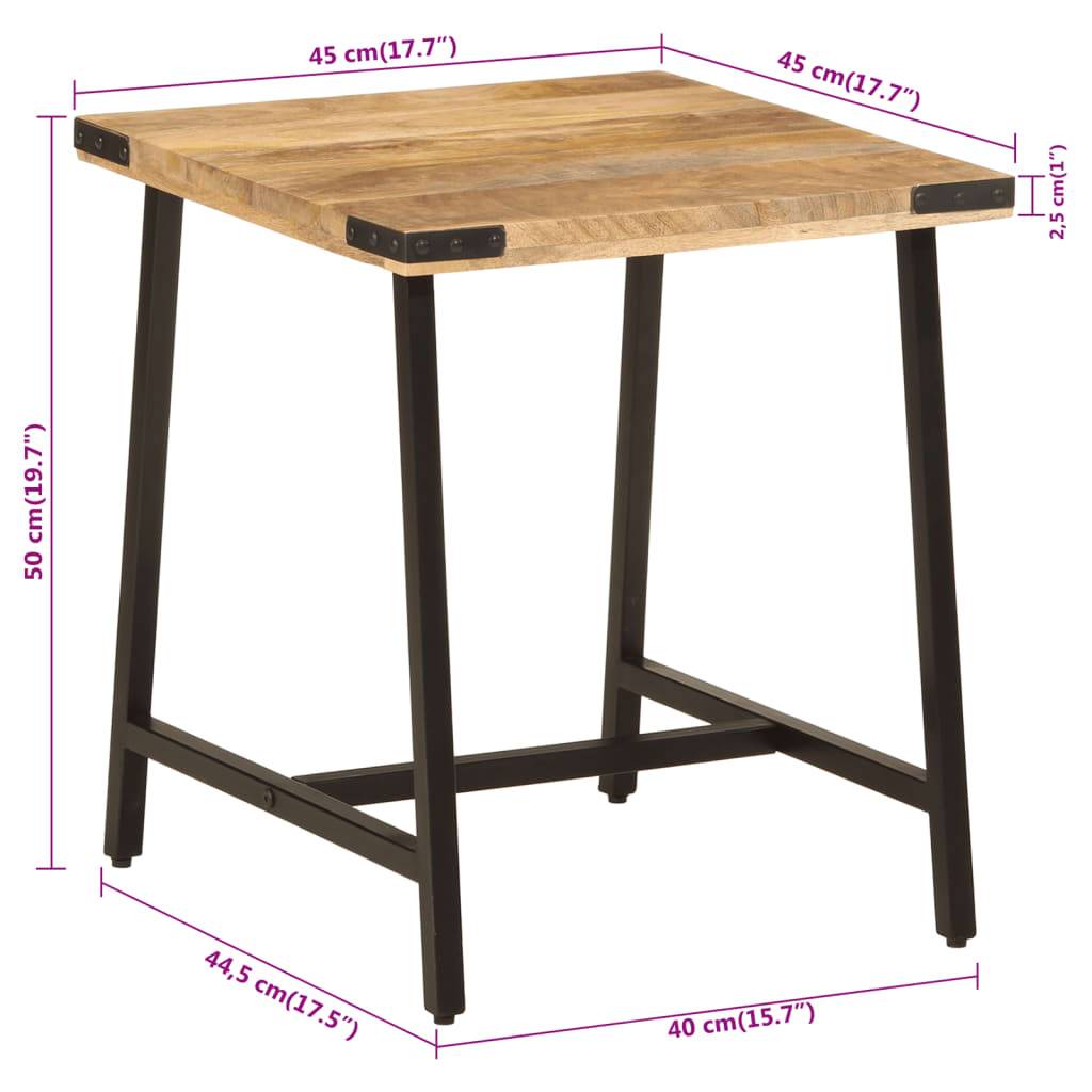 vidaXL Beistelltisch 45x45x50 cm Massivholz Mango und Eisen