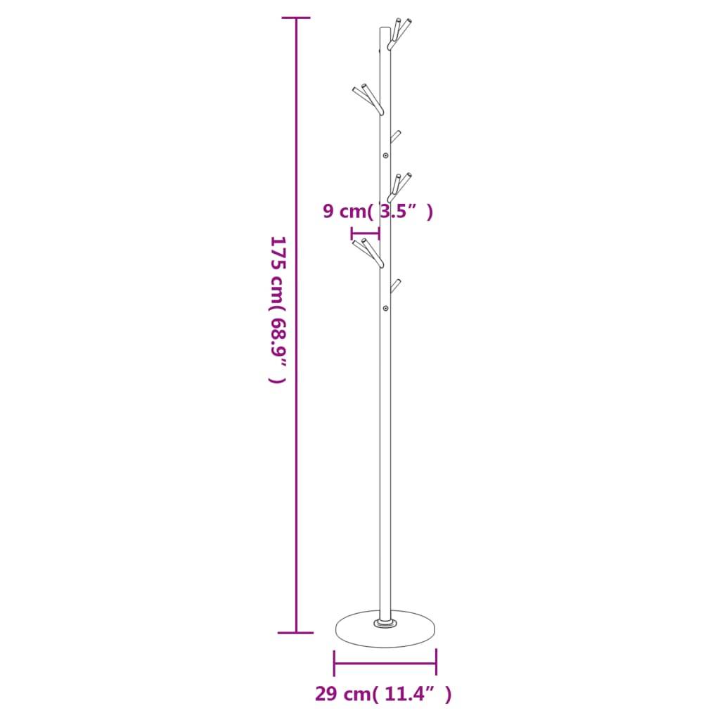 vidaXL Garderobenständer Weiß 175 cm Pulverbeschichtetes Eisen