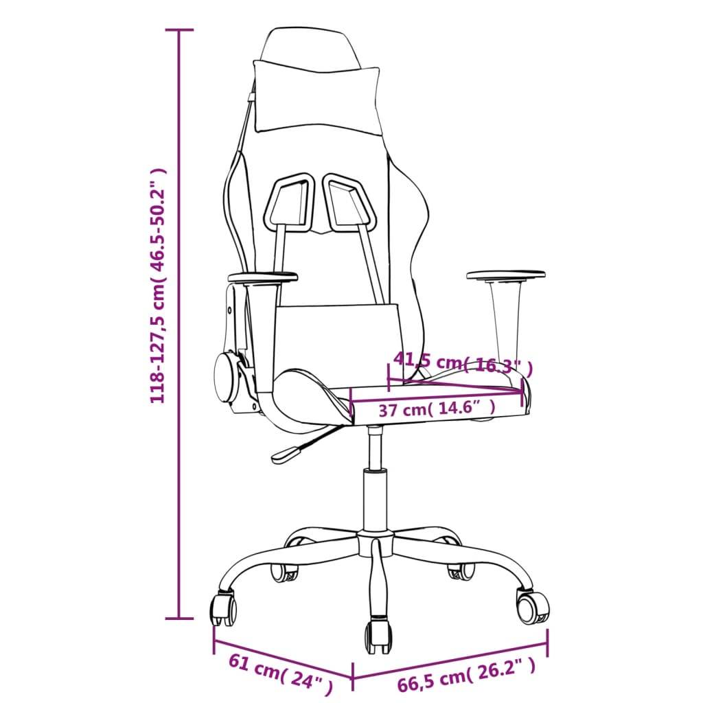 vidaXL Gaming-Stuhl mit Massagefunktion Schwarz & Golden Kunstleder