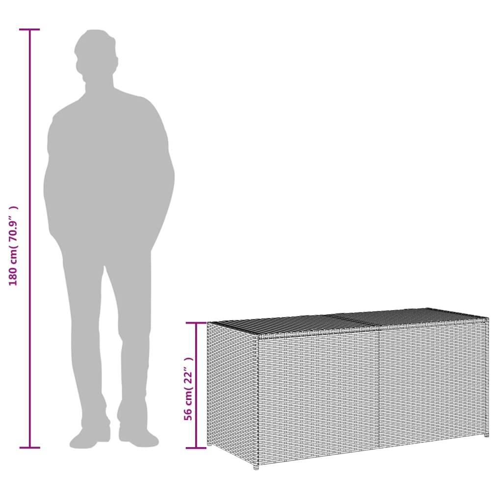 vidaXL Gartentruhe Braun 283L Poly Rattan