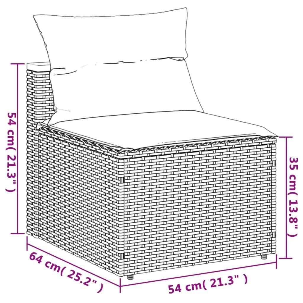 vidaXL Gartensofas ohne Armlehnen mit Kissen 2 Stk. Beige Poly Rattan