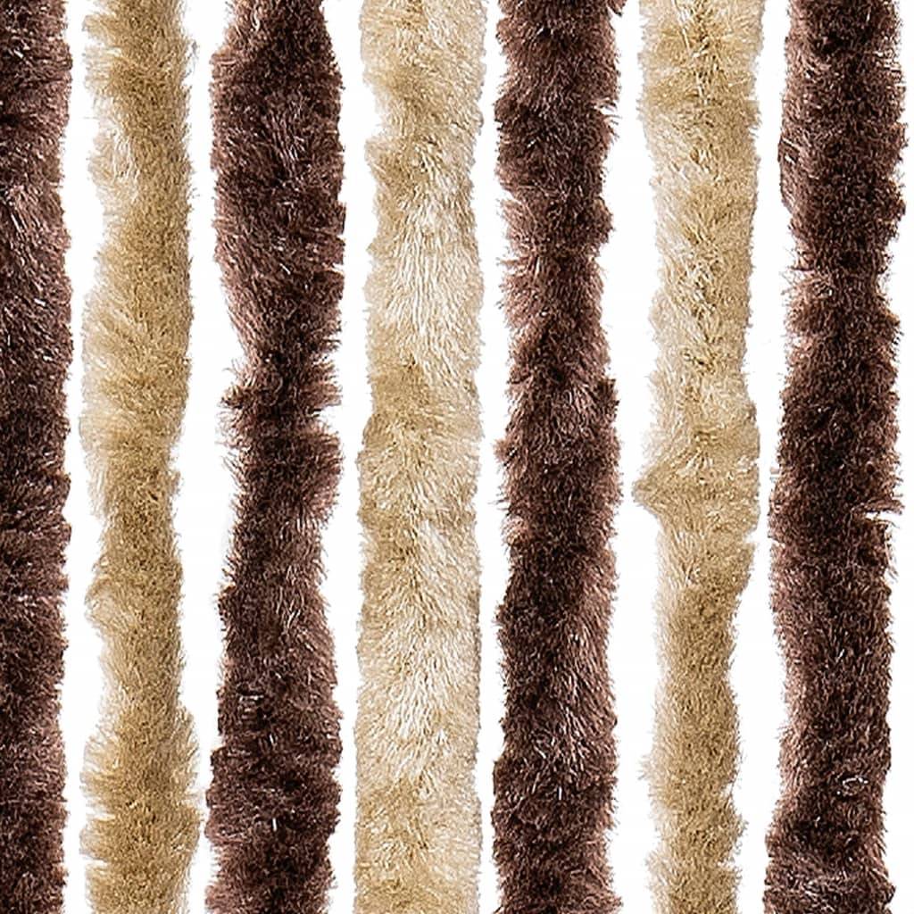 vidaXL Fliegenvorhang Beige und Hellbraun 100x230 cm Chenille