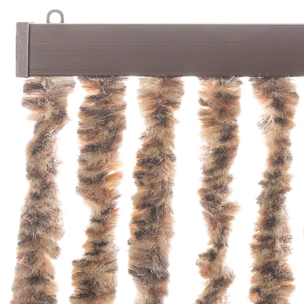 vidaXL Fliegenvorhang Beige und Dunkelbraun 56x185 cm Chenille