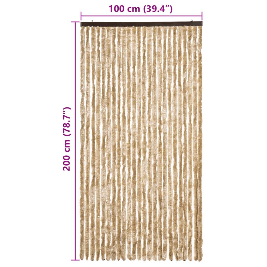 vidaXL Fliegenvorhang Beige 100x200 cm Chenille