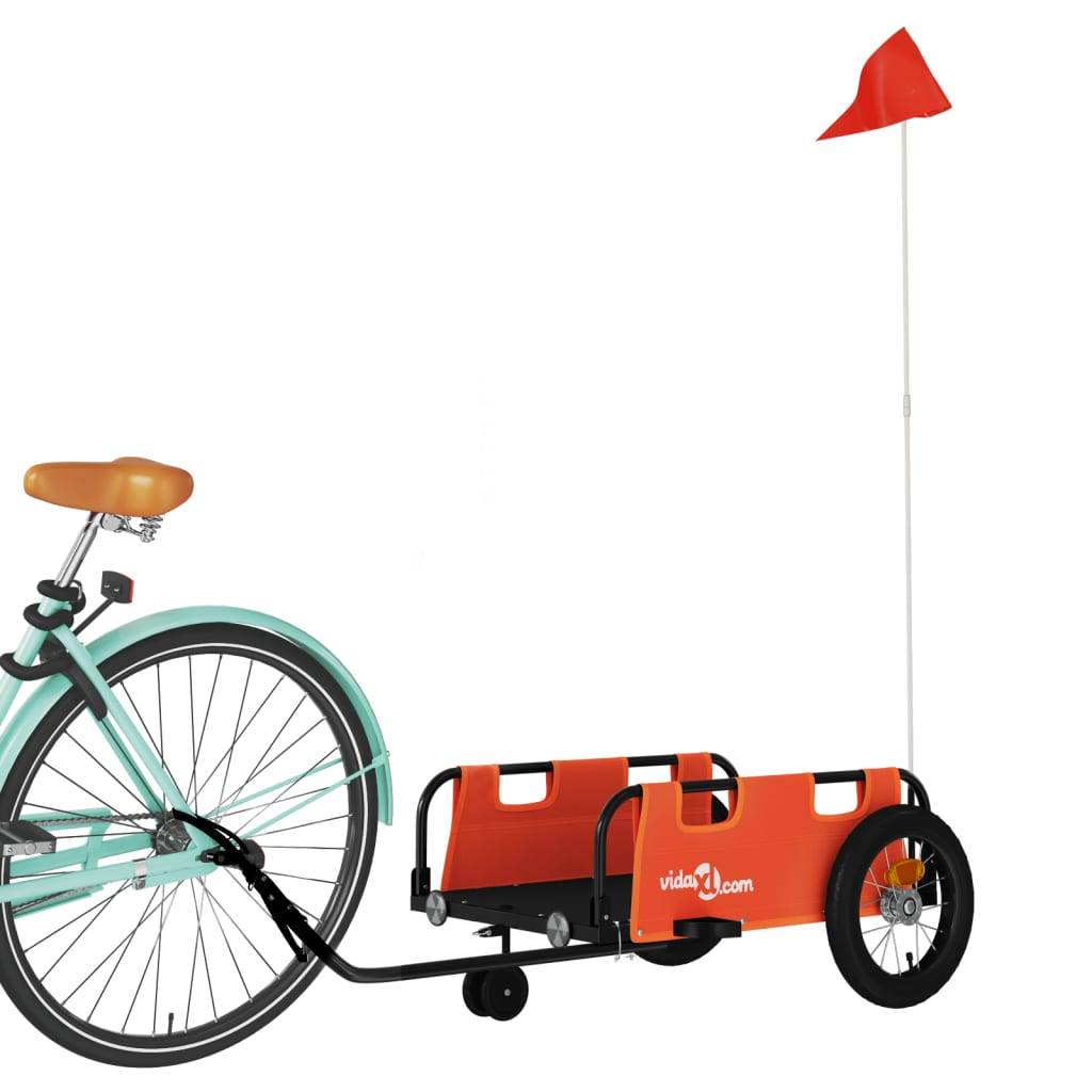 vidaXL Fahrradanhänger Orange Oxford-Gewebe und Eisen