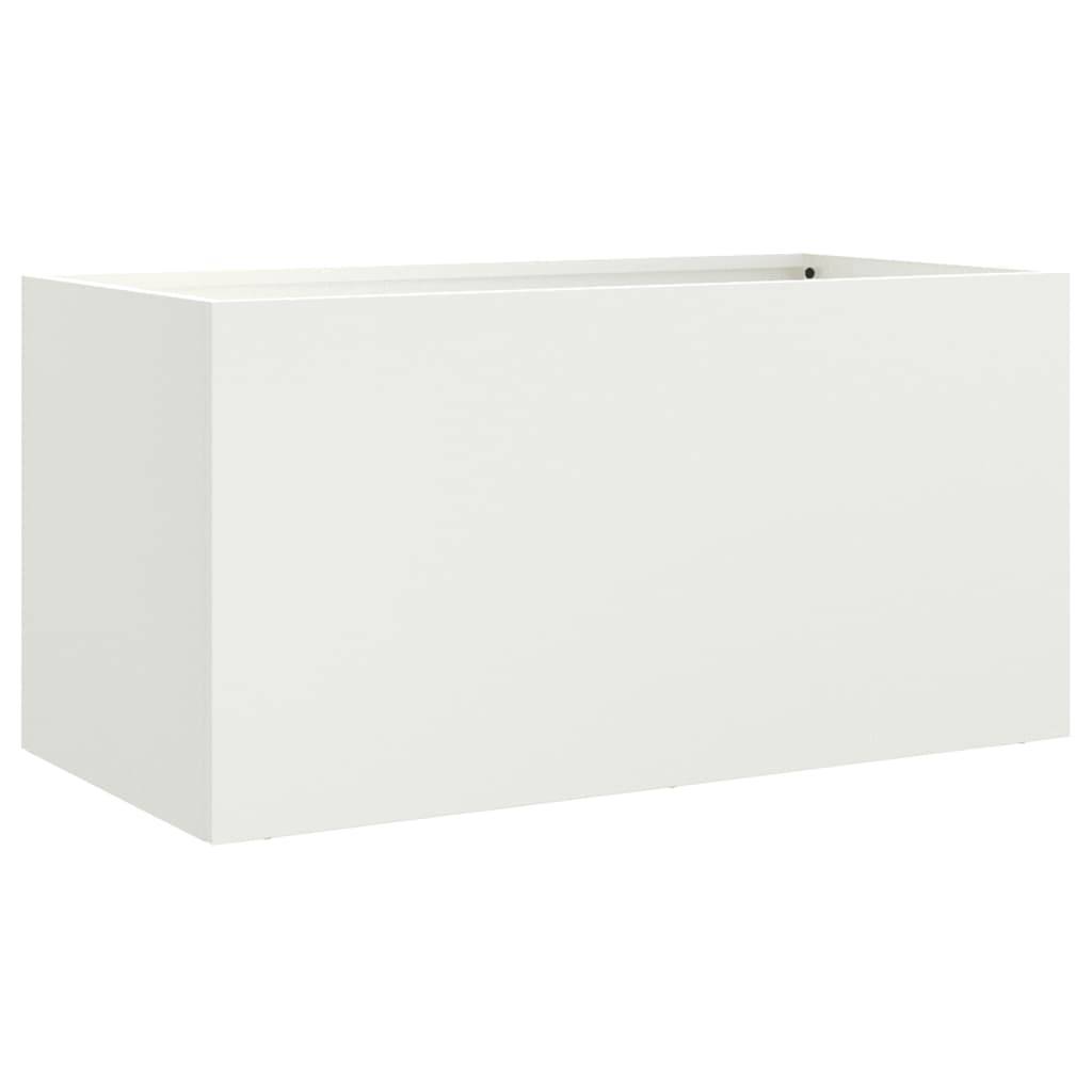 vidaXL Pflanzkübel Weiß 62x30x29 cm Stahl