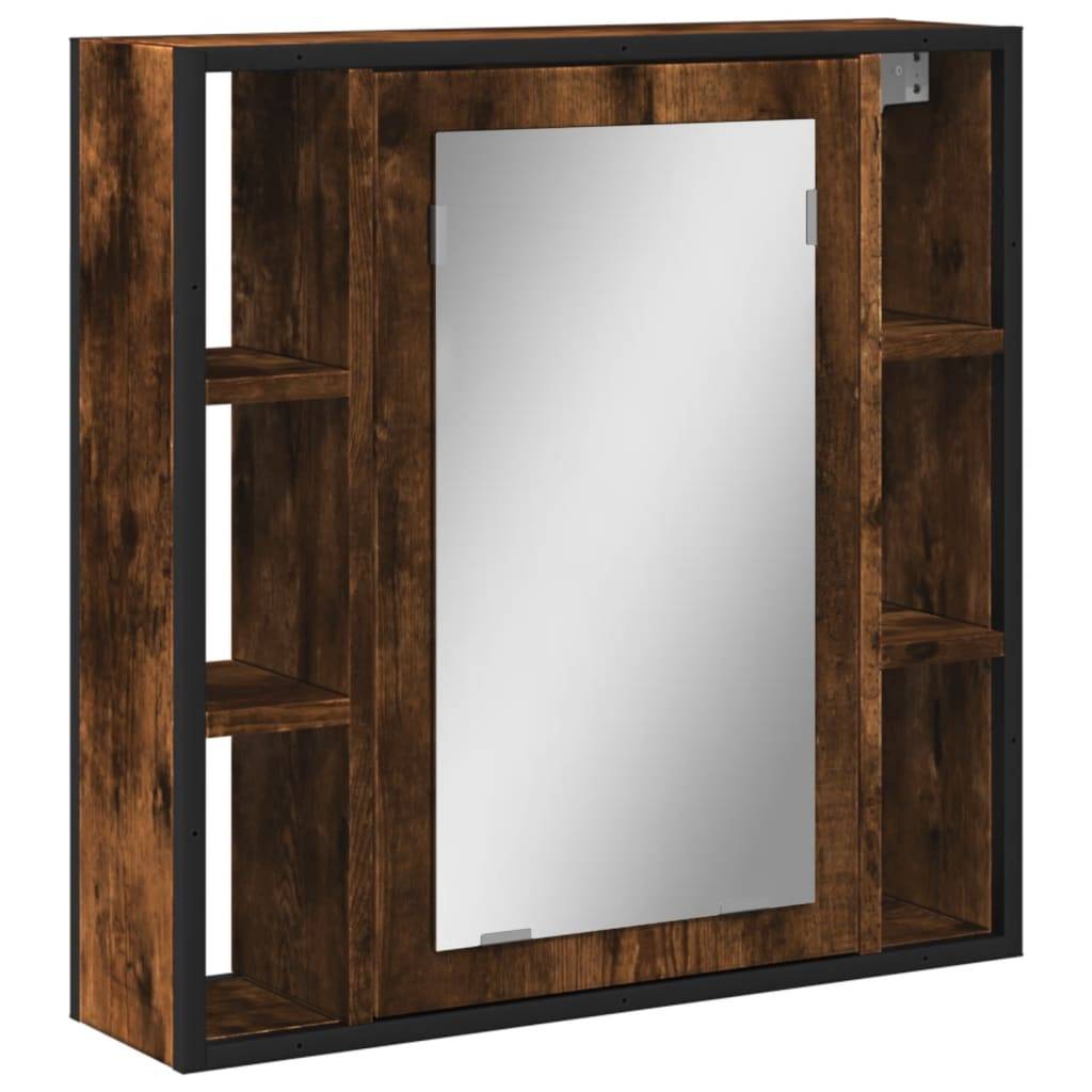 vidaXL Bad-Spiegelschrank Räuchereiche 60x16x60 cm Holzwerkstoff