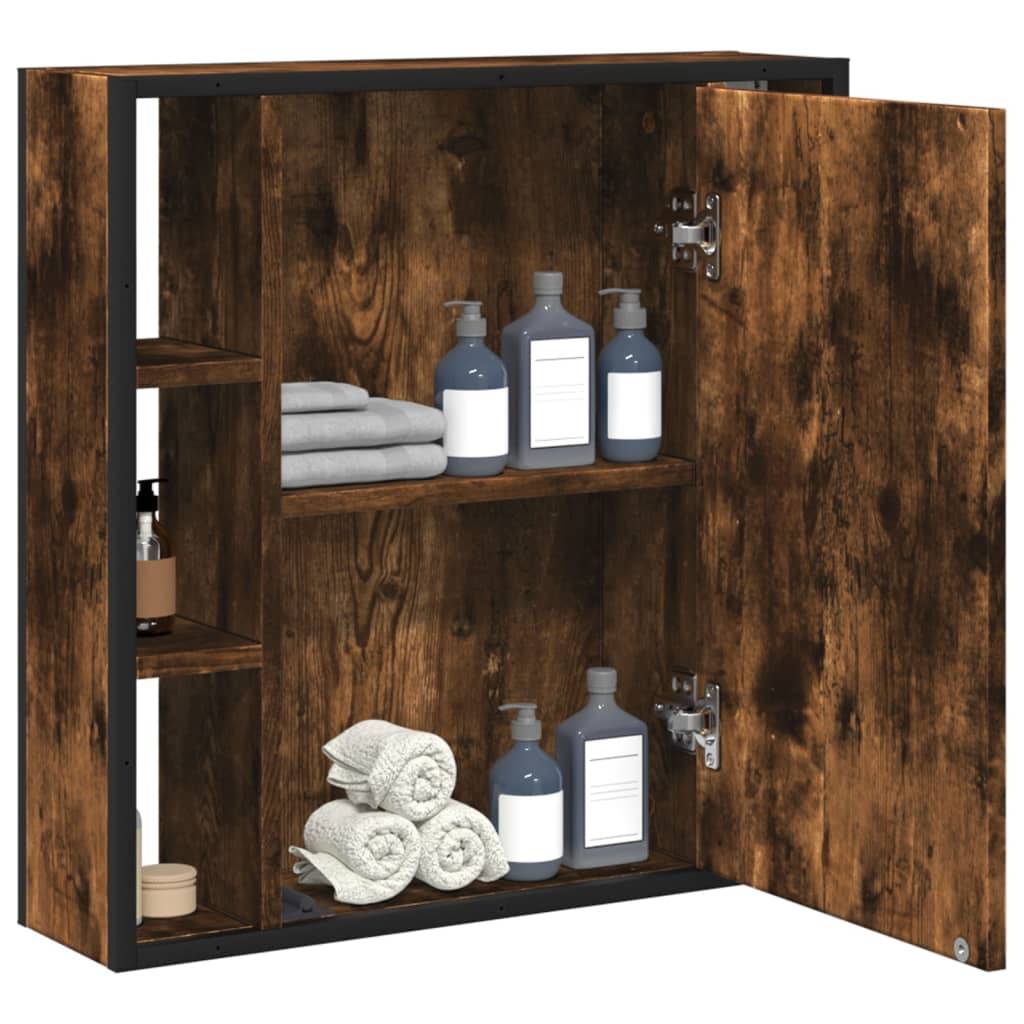 vidaXL Bad-Spiegelschrank Räuchereiche 60x16x60 cm Holzwerkstoff