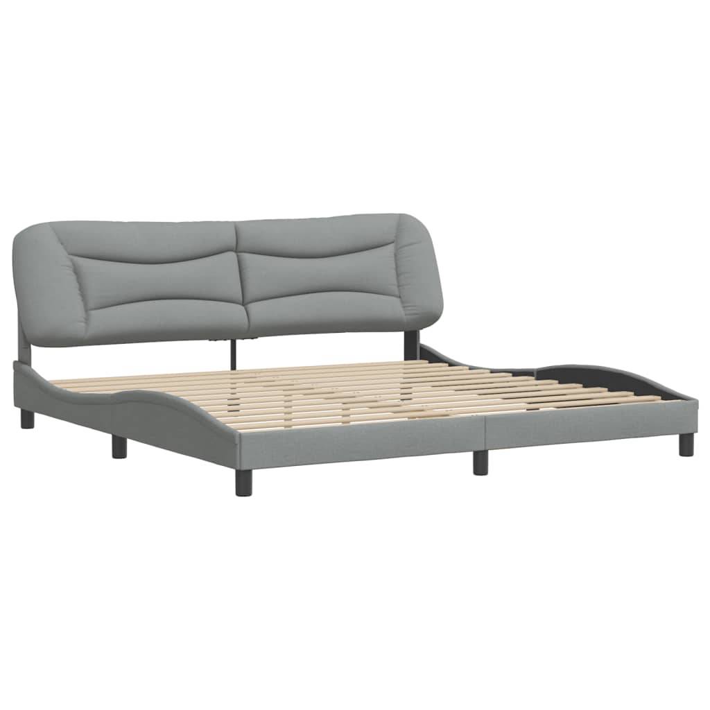 vidaXL Bettgestell ohne Matratze Hellgrau 200x200 cm Stoff