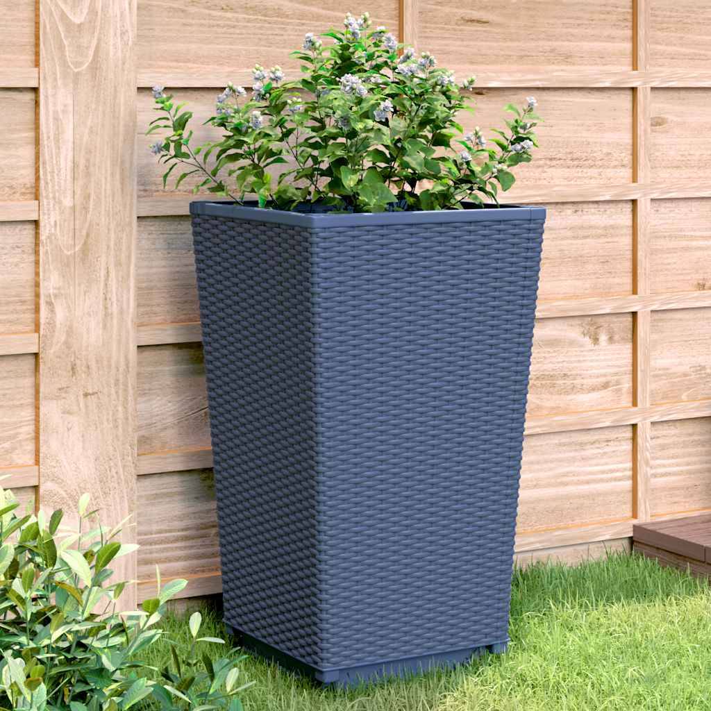vidaXL Pflanzkübel 2 Stk. Blaugrau 32,5x32,5x57 cm PP